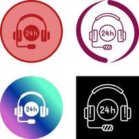 24 Hours Support Icon Design vector