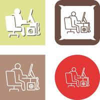 Computer Worker Icon vector