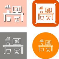 Office Desk Icon vector