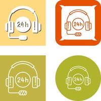 24 Hours Support Icon vector