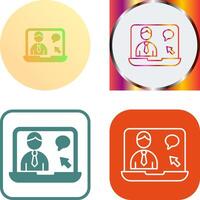 Online Interview Icon Design vector