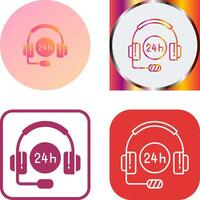 24 Hours Support Icon Design vector