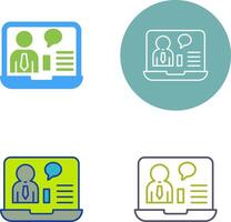 Online Job Interview Icon Design vector