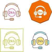 24 Hours Support Icon Design vector