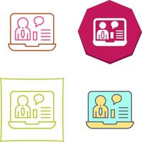 Online Job Interview Icon Design vector