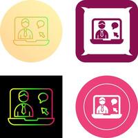 Online Interview Icon Design vector