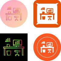 Office Desk Icon Design vector