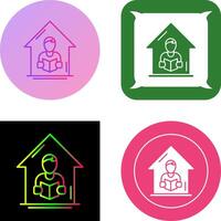 hogar aprendizaje icono diseño vector