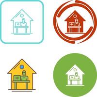 Work At Home Icon Design vector