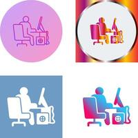 Computer Worker Icon Design vector