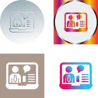 Online Job Interview Icon Design vector