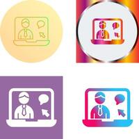 Online Interview Icon Design vector