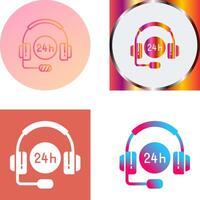 24 Hours Support Icon Design vector