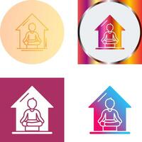 Yoga At home Icon Design vector