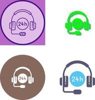 24 Hours Support Icon Design vector