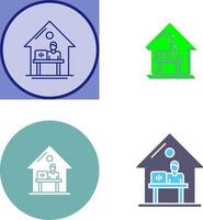 Work At Home Icon Design vector