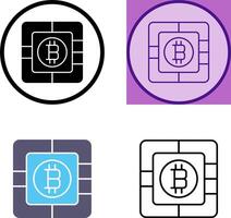 bitcoin chip icono diseño vector