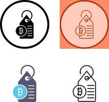 bitcoin etiqueta etiqueta icono diseño vector