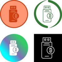 Bitcoin Usb Device Icon Design vector