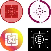 bitcoin chip icono diseño vector