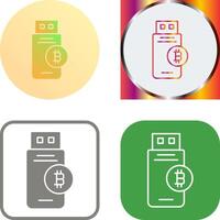Bitcoin Usb Device Icon Design vector