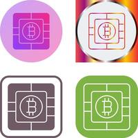 bitcoin chip icono diseño vector