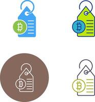 bitcoin etiqueta etiqueta icono diseño vector