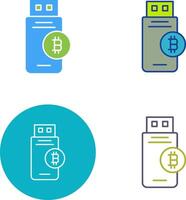 Bitcoin Usb Device Icon Design vector