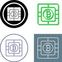 bitcoin chip icono diseño vector