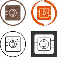 bitcoin chip icono diseño vector