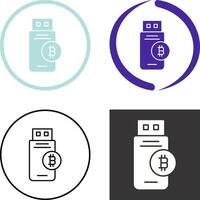 Bitcoin Usb Device Icon Design vector