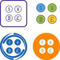 moneda símbolos icono diseño vector