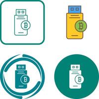 Bitcoin Usb Device Icon Design vector