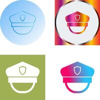 policía sombrero icono diseño vector