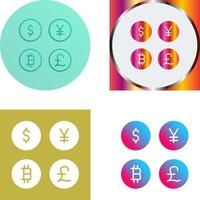 moneda símbolos icono diseño vector