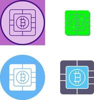 bitcoin chip icono diseño vector