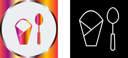 Spoon and Napkin Icon Design vector