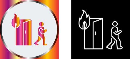 Unique Running from Fire Icon Design vector