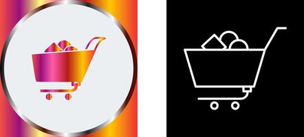 Unique Shopping Cart II Icon Design vector