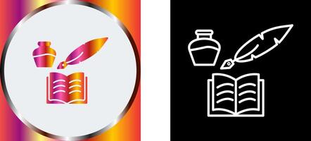 Unique Quill and Book Icon Design vector
