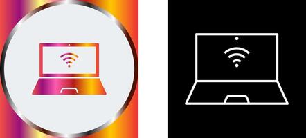 Unique Connected Laptop Icon Design vector