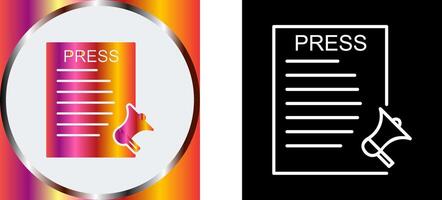 Unique Press Releases Icon Design vector