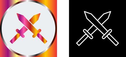 Unique Two Swords Icon Design vector