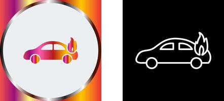 Unique Car on Fire Icon Design vector