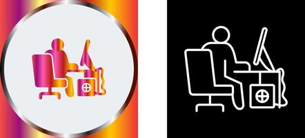 Computer Worker Icon Design vector