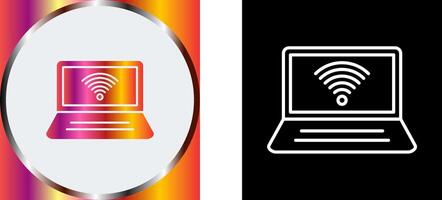 Connected Laptop Icon Design vector