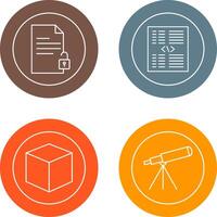 unlock document and piece of code Icon vector