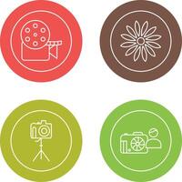 reel and flower Icon vector