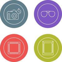 glasses and timer on camera Icon vector