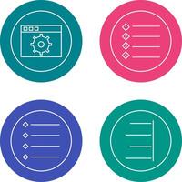 settings and numbered lists Icon vector